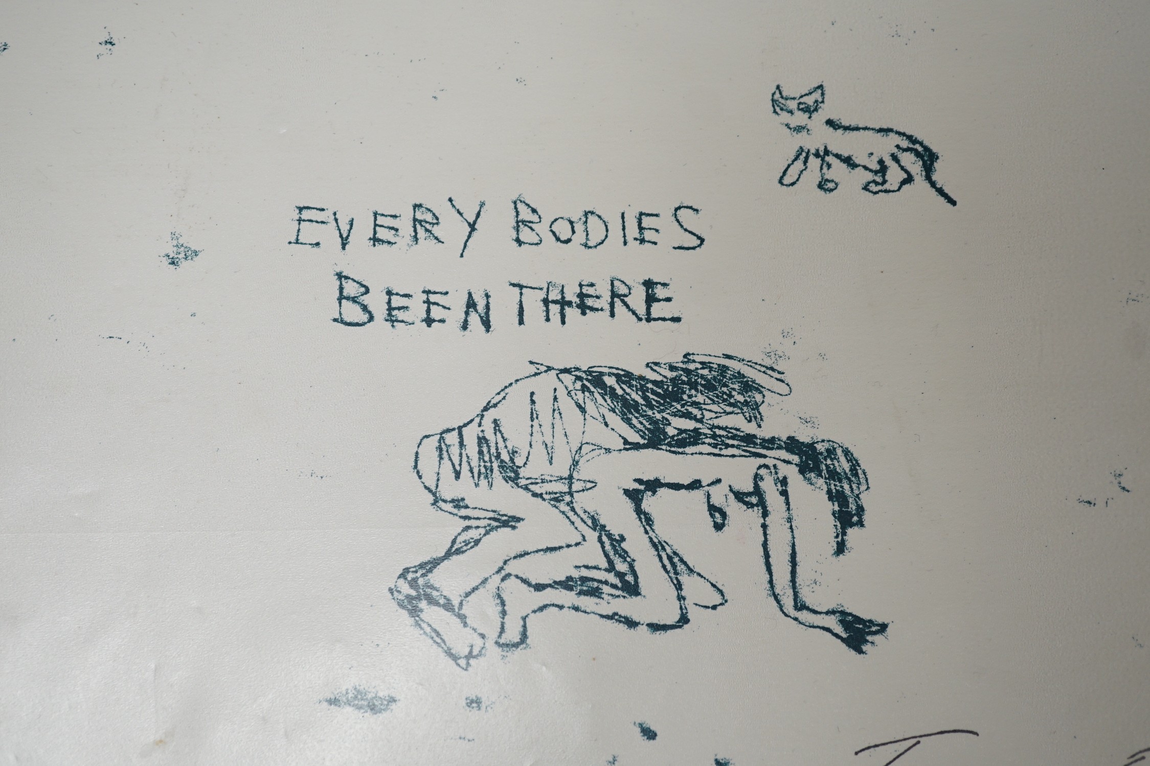 Tracey Emin (b.1963), lithograph, 'Every Bodies Been There', stamped signature and blind stamp lithograph produced in the studios of Alan Cox of Sky Editions, London, 20 x 25cm, unframed